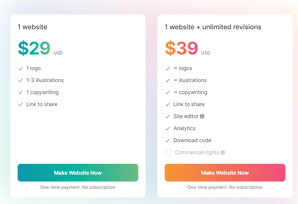 MAKELANDING Pricing