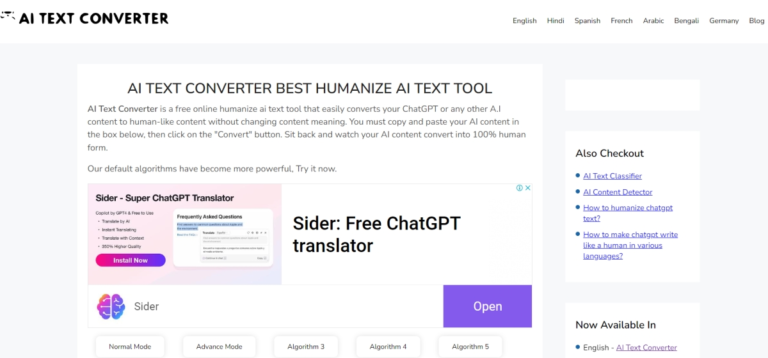 AI text converter