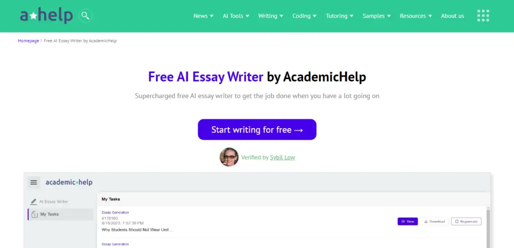 Academic help AI