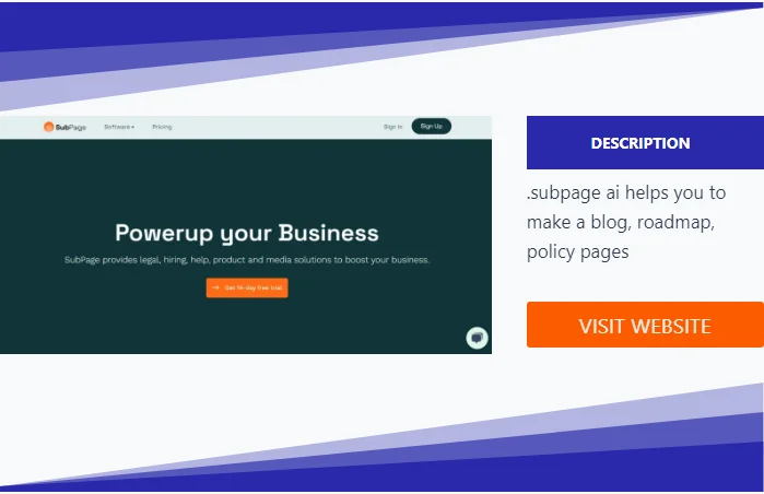 Subpage AI| Best Website Creator Tool And Make Blog In 2024