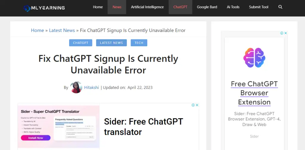 ChatGpt signup Is unavailable