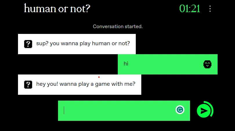 human or not ai game